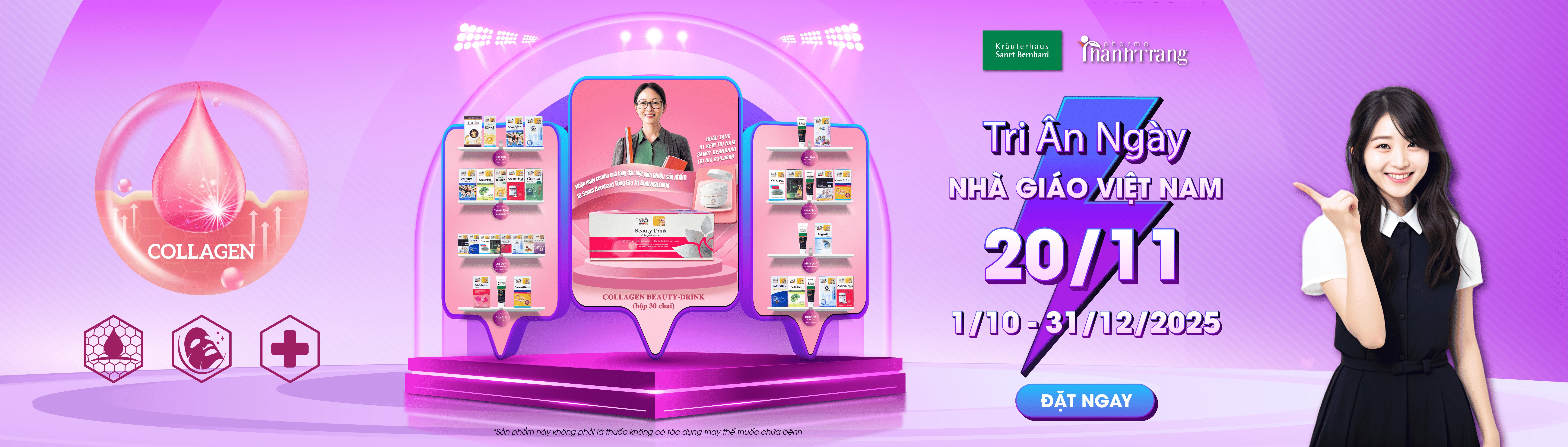 Banner chương trình khuyến mại Collagen Beauty-Drink Sanct Bernhard